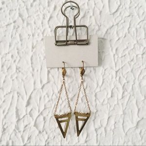Brass Triangle Earrings